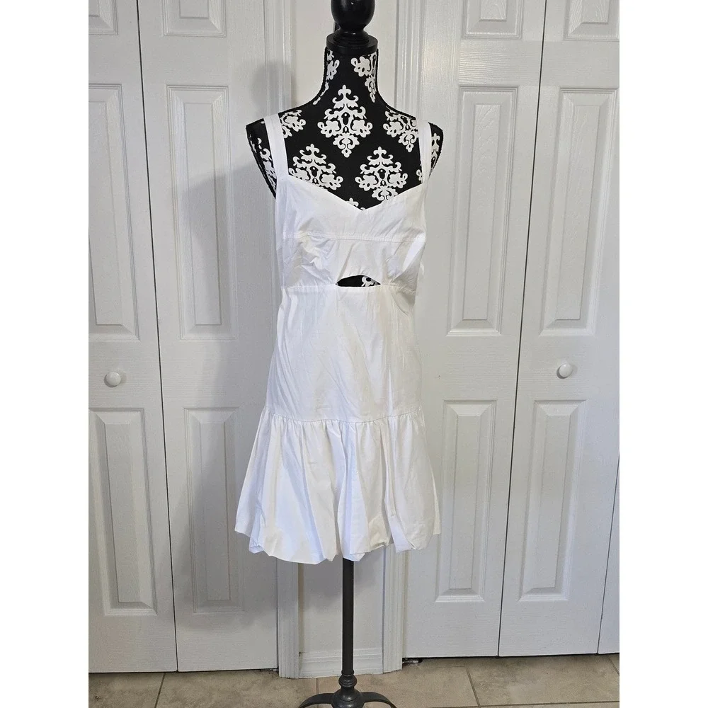 Bar III White Cutout Ruffle Hem Sundress XL